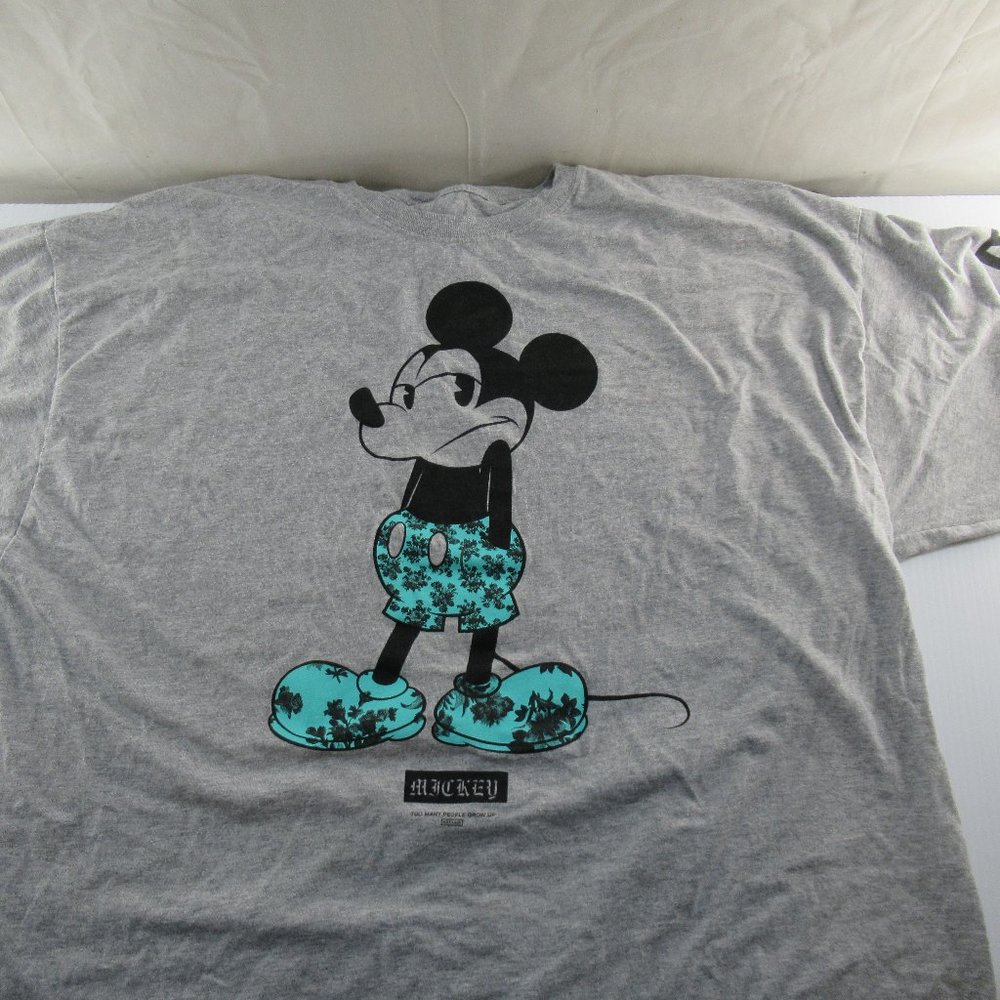 Disney Neff Tee T-Shirt Mens XXL Mickey Mouse Gray Short Sleeve Crew Neck